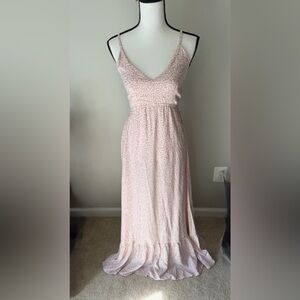 Pink and White Maxi Dress